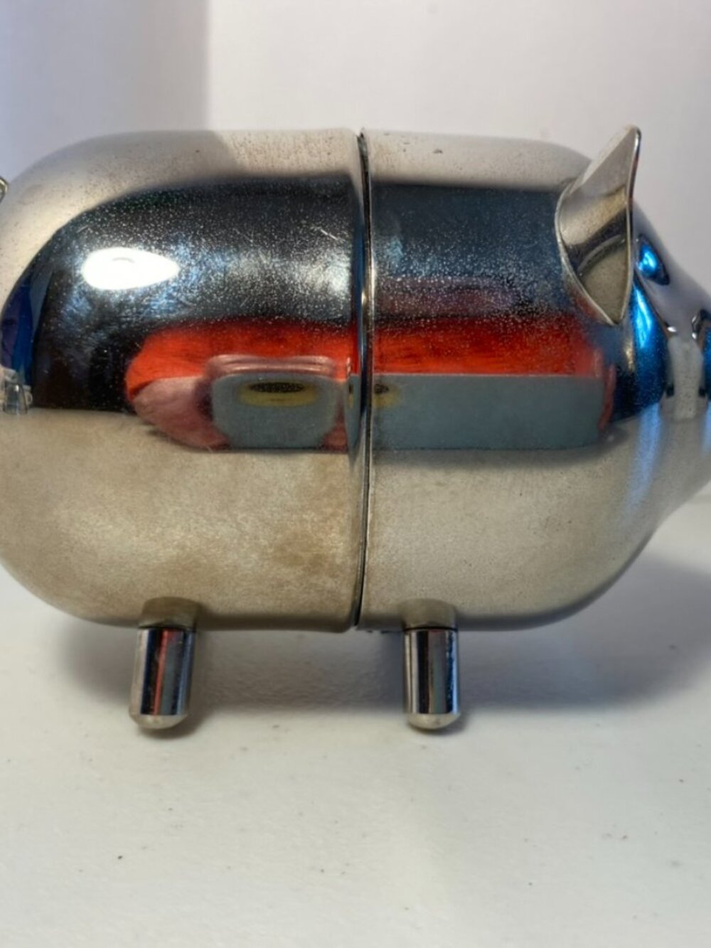 VTG 1970s Leonard Silver Manufacturing Silver Tone Collectible Pig Piggy Bank - Picture 3 of 11
